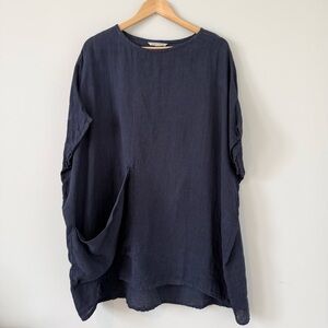 Elizabeth Suzann Harper Tunic Navy Linen OS